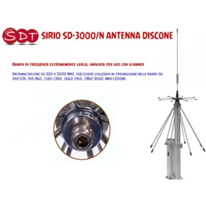 SIRIO SD-3000/N ANTENNA DISCONE RX: 300-3000 MHz TX: 340-535, 545-960, 1180-1380 - Zdjęcie 1 z 2