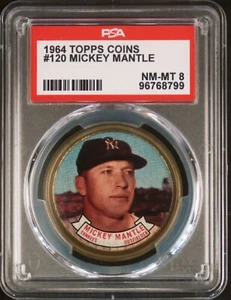 1964 Topps Coins #120 Mickey Mantle PSA 8 NM-MT HOF New York Yankees - Picture 1 of 2
