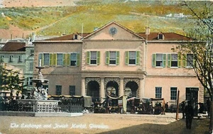 GIBRALTAR EXCHANGE & JEWISH MARKET JUDAICA VISTA POSTAL ANTIGUA - Imagen 1 de 2