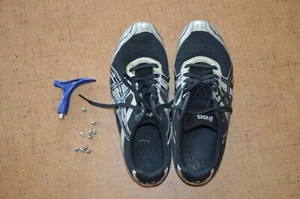 Asics G101N Leichtathletikschuhe -- schwarz/silber Herren Größe 101/2 - Bild 1 von 2