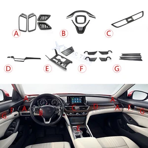 Carbon Fiber Black Center Console Stripe Gear Shift Cover For Accord 18-2022 - Picture 1 of 17