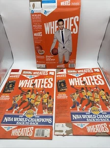 Folded Wheaties Box Lot. 1987-88 World Champ Lakers. 2015 MVP Steph Curry  - Picture 1 of 7