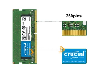 Crucial 2x 16GB 1RX8 DDR4 PC4-2400T PC4-19200S SO-DIMM Laptop Memory RAM - Picture 1 of 4