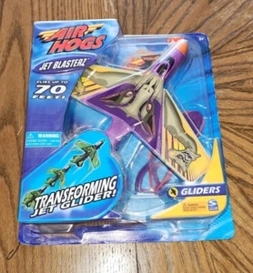 2003 Vintage Air Hogs Jet Blasterz Glider Transforming Airplane Purple Yellow - Picture 1 of 7
