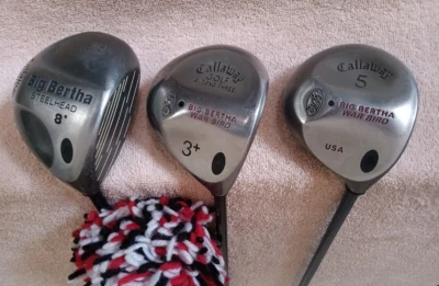 TZ GOLF - Callaway Big Bertha Steelhead 8* Driver, Warbird 3+ y 5 maderas SET DIESTRO Foto 1 de 4