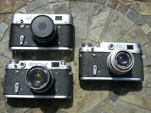 Fed Vintage UdSSR russische RF 35 mm Kamera Menge drei Verschlüsse Arbeit