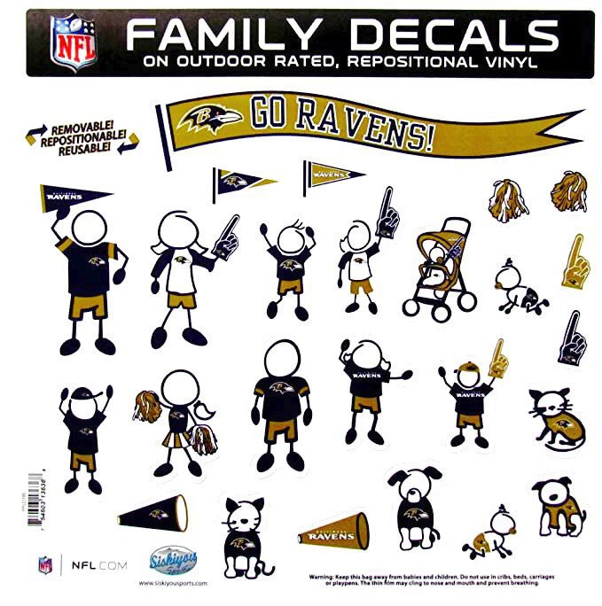 Baltimore Ravens Deportes NFL Fan Shop Familia Calcomanía Set Grande Foto 1 de 1