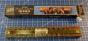 Vintage Swank 24 Haken Automatik Bindegürtel Ablage Holz Messing braun in Box UNBENUTZT - Bild 1 von 3