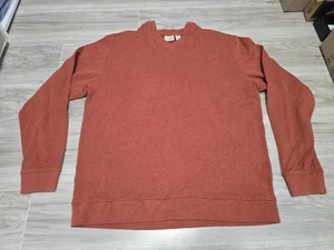 LL Bean Sudadera Manga Larga Para Hombre XL Pullover Alto Cuello en V Naranja - Imagen 1 de 9