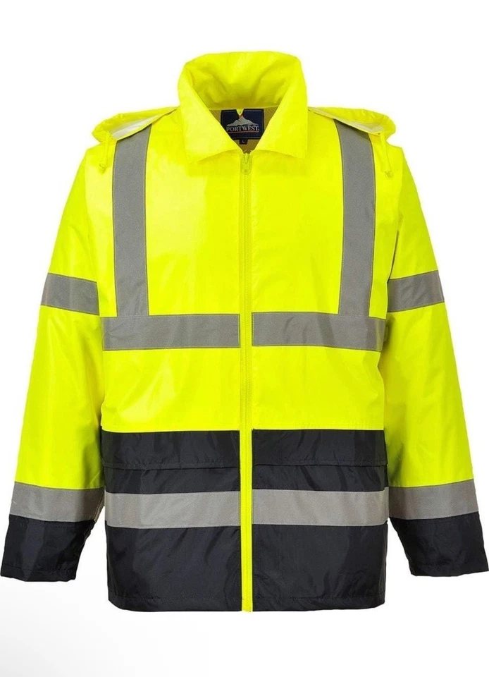 Chaqueta de lluvia clásica reflectante de alta visibilidad ligera para hombre Portwest UH443 Foto 1 de 1