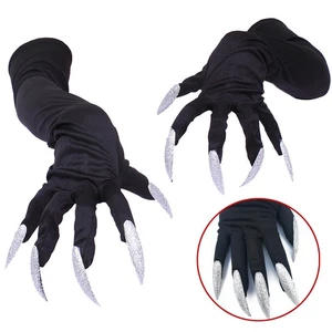 Scary Long Nails Gloves Cosplay Party Costume Accessories Halloween Party Gloves - Picture 1 of 8