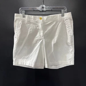 TALBOTS Women's Relaxed Chino Short Size 8 White Stretch Preppy Soft Cotton - Picture 1 of 11