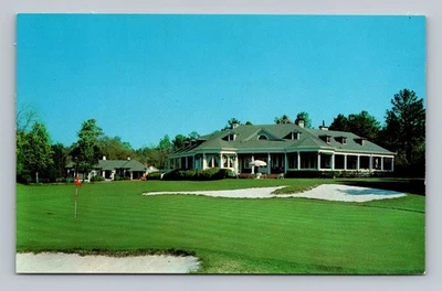 Postcard SC Aiken South Carolina Palmetto Golf Course Building Flag - Image 1 of 2
