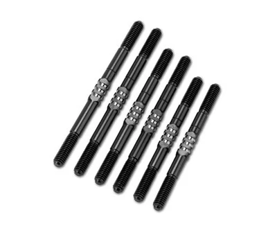 J Concepts - XRAY XB4 2024 Fin Titanium Turnbuckle Set, 6pc, Stealth Black - Image 1 of 2
