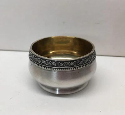 De colección Soviética Rusa URSS 875 Salero Esterlina Oro Lavado 39g Estampado Foto 1 de 4