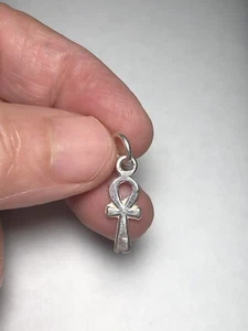 Very nice  Sterling SILVER ANKH pendant Egyptian Cross Charm - Picture 1 of 4