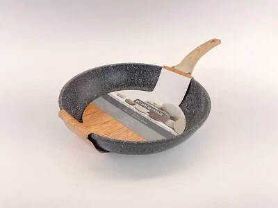 Natural Elements Woodstone Skillet Frying Pan Nonstick Heavy Duty 12" Black New