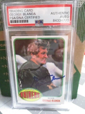 George Blanda Autographed 1976 Topps Card  JSA Stickered Signed PSA 84334770 - Image 1 of 4