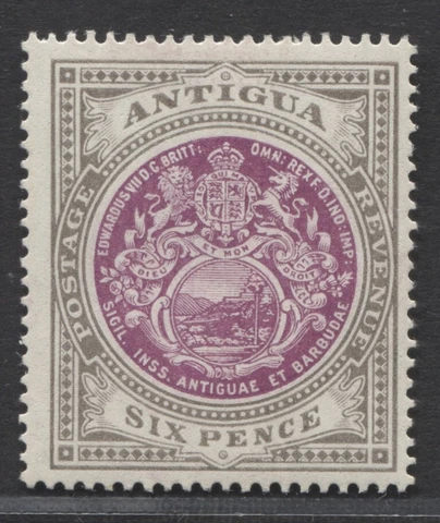ANTIGUA - 1908/17 WMK.MCA 6d PURPLE & DRAB UM (MNH) SG.48 (REF.TL1) Cover