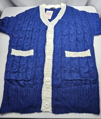 Cárdigan LuLaRoe Lucille holgado clásico tejido abierto para mujer talla mediana azul Foto 1 de 4