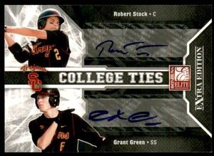 2009 Donruss Elite Extra Edition College Ties Auto #11 Robert Stock Grant Green