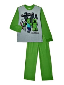 MINECRAFT BOYS SIZE 6/7 PAJAMAS FLANNEL 2-PIECE PJ'S NWT NEW - Picture 1 of 2