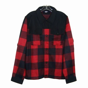 NWOT LANDS' END Buffalo Plaid Hybrid Sweater Fleece Shirt Jacket Size L - Picture 1 of 10