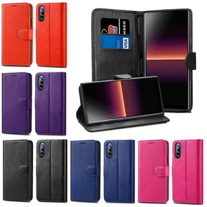 Leather Flip Wallet Case Cover For Sony Xperia 1 5 L1 L2 L3 L4 XA1 XA2 XZ2 XZ3 - Picture 1 of 18