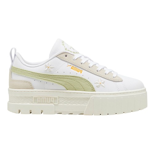 Sneakers PUMA Mayze ricamate plateau donna bianche scarpe casual 39967401