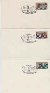 1988 Romania Chess 3 Val on 3 Envelopes FDC MF74165 - Picture 1 of 1