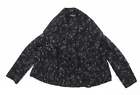 Shima Novelli Womens Black Round Neck Wool Cardigan Jumper Size 14