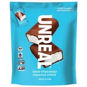 UNREAL 15.3oz Dark Chocolate Coconut Minis Approx. 29 Bars BULK Size *BB 1/2026* - Picture 1 of 5
