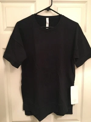 Lululemon Cut Above Tee NWT Size 6 Black Lightweight French Terry Fabric Shirt — 第 1/4 张图片