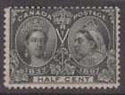 Canada COMME NEUF OG Scott #50 1/2 cent noir « Jubilee de diamant » F