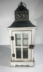Linterna Vela Madera y Vidrio Madera y Vidrio Estilo Costero. - Imagen 1 de 5