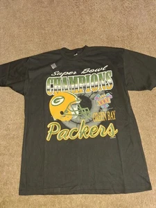 Camiseta negra vintage 1996 Green Bay Packers Super Bowl Champions talla XL - Imagen 1 de 7