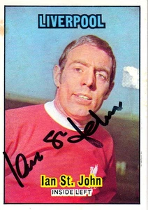 Vintage SIGNED A & BC 1970/71 Trading Card IAN ST. JOHN LIVERPOOL - Picture 1 of 1