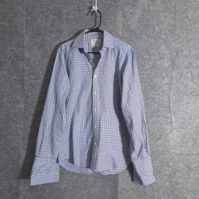 TM Lewin Luxury Slim Fit Gingham Dress Shirt Mens Sz 15.5 34.5 Blue White Check - Image 1 of 4