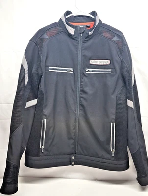 Harley Davidson 男式性能软壳网眼夹克黑色 97518-19VM L 码 — 第 1/4 张图片