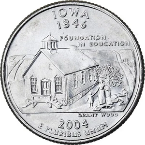 [#396642] United States, Quarter, Quarter Dollar, 2004, Denver, Iowa 1846, Coppe - Picture 1 of 2