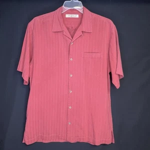 Camicia Tommy Bahama uomo rossa media hawaiana con bottoni manica corta cruisewear - Foto 1 di 13