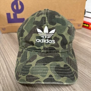 Adidas Camouflage Hat Trefoil Strapback Camo Relaxed Dad Cap - Picture 1 of 4