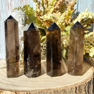 Natural Smoky Quartz Tower Point Obelisk Healing Crystal Mineral Specimens Decor - Picture 1 of 4