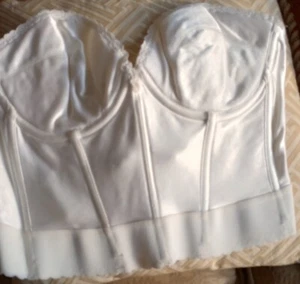 Women's Vintage Carnival 203 Full Figure Bustier Longline Bra 38C Smooth White - Imagen 1 de 8