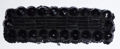 Victorian Mourning Trim Applique Beaded Work Vintage Antique Adornment BB95-31* - Image 1 of 3