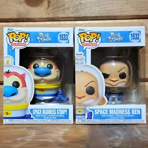 Space Madness Ren 1532 & Stimpy 1533 Nick Rewind Funko Pop! Paquete de figuras de vinilo - Imagen 1 de 7