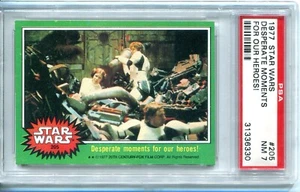 1977 Topps Star Wars #205 Luke Leia Han Solo Momentos desesperados PSA 7 casi nuevo - Imagen 1 de 2