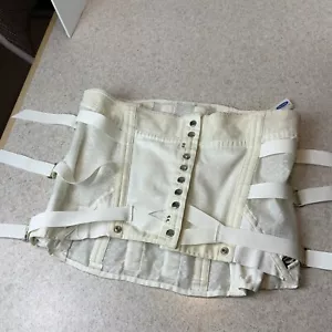 VTG Bell Horn Anatomical Support Fan Lacing Corset Girdle White Unisex Size 38 - Picture 1 of 12