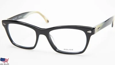 NEW POLICE ZIPPY V1866 0700 BLACK EYEGLASSES GLASSES FRAME W/ CASE 50mm Italy - Image 1 of 4