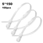100Pcs Nylon Cable Ties Adjustable Straps Fastening Loop For Indoor Outdoor Use